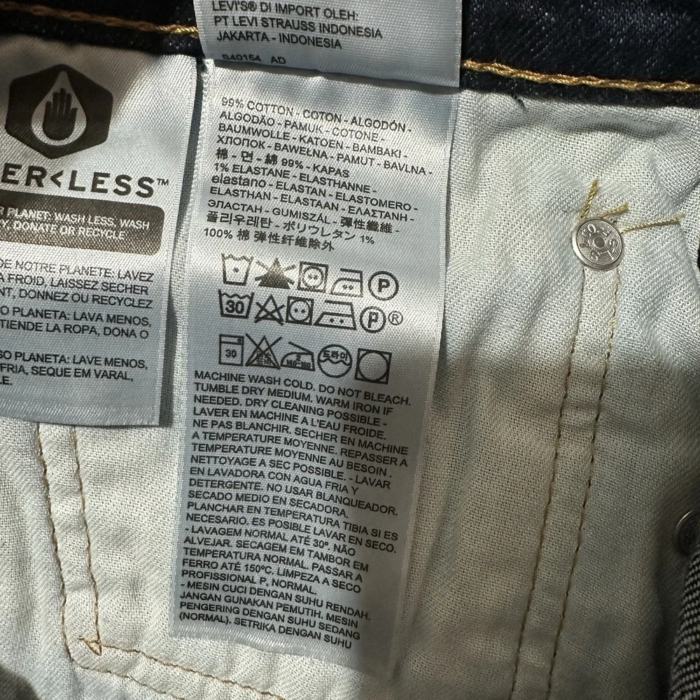 Levi's 505 Mens Jeans 40x38 B&T‎ Dark Blue Relaxed Fit Stretch Tapered Leg Denim